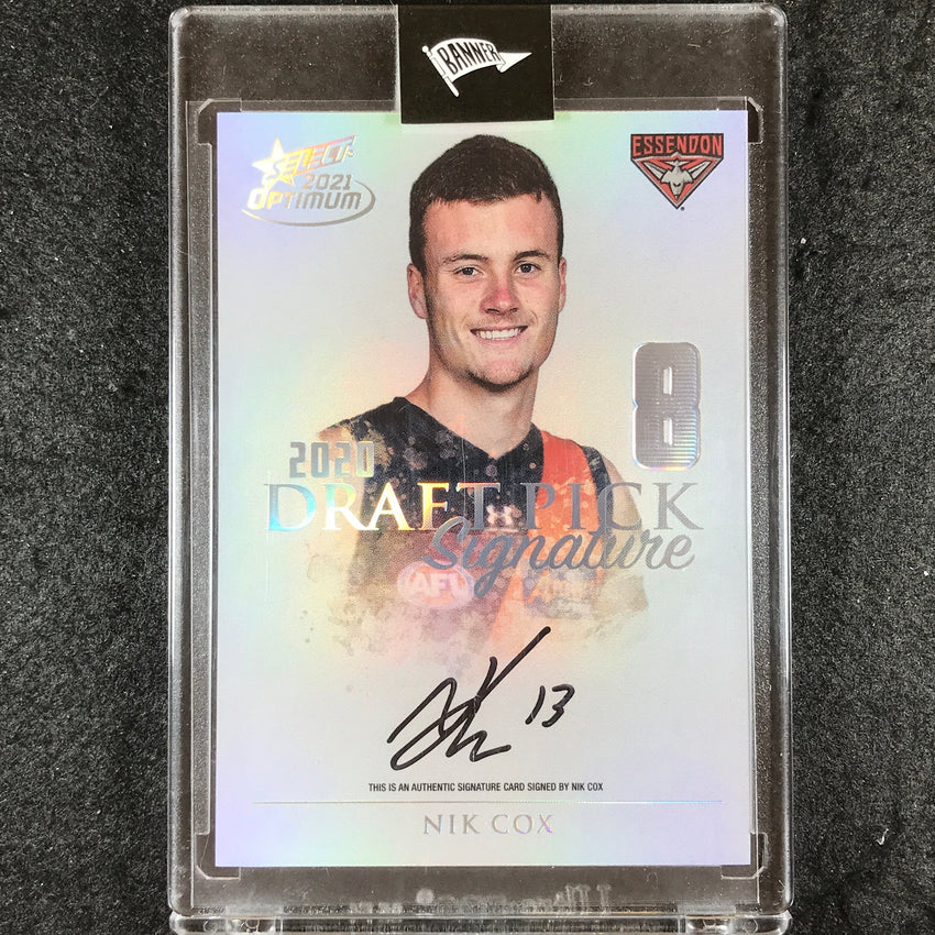 2021 Select AFL Optimum NIK COX Draft Pick Signature Platinum 18/40