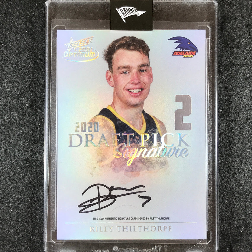 2021 Select AFL Optimum RILEY THILTHORPE Draft Pick Signature Platinum 40/40
