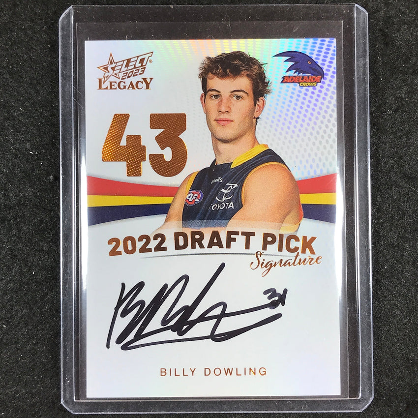 2023 Select AFL Legacy BILLY DOWLING Draft Pick Signature Copper 106/175