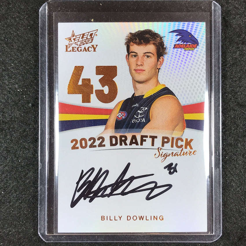 2023 Select AFL Legacy BILLY DOWLING Draft Pick Signature Copper 107/175