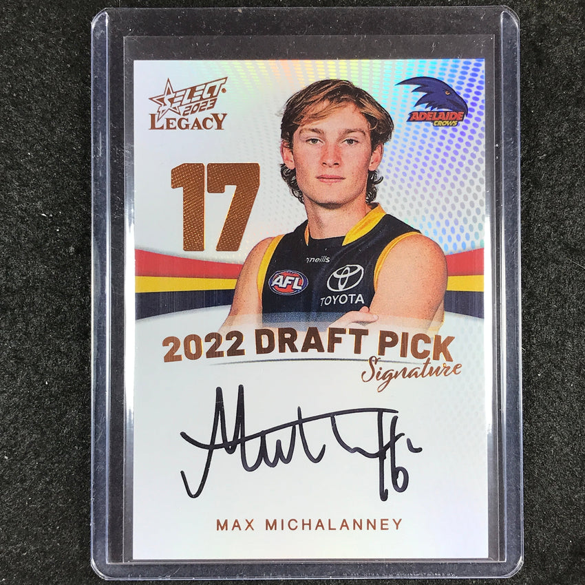 2023 Select AFL Legacy MAX MICHALANNEY Draft Pick Signature Copper 55/175