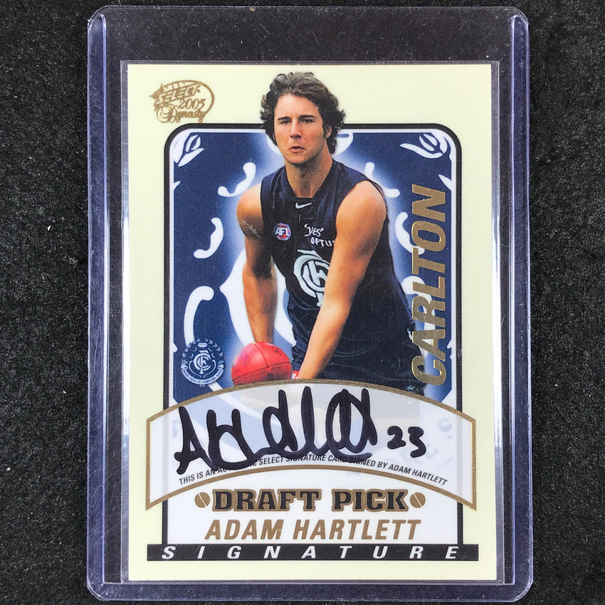2005 Select AFL Dynasty ADAM HARTLETT Draft Pick Signature 538/600