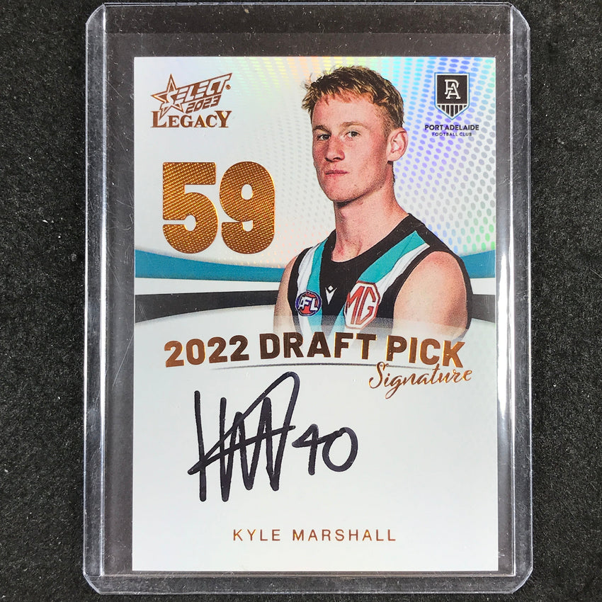 2023 Select AFL Legacy KYLE MARSHALL Draft Pick Signature Copper 104/175