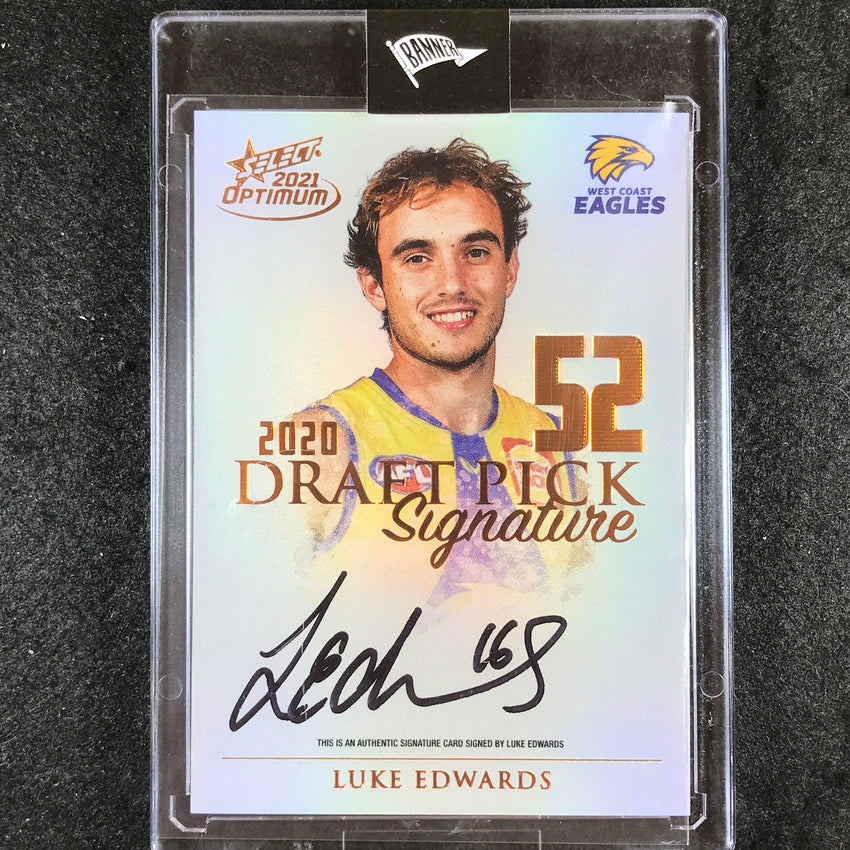 2021 Select AFL Optimum LUKE EDWARDS Draft Pick Signature Copper 75/170