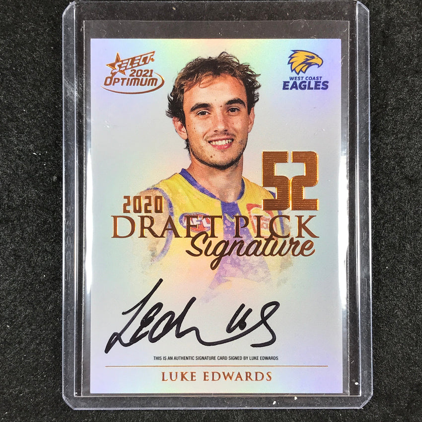 2021 Select AFL Optimum LUKE EDWARDS Draft Pick Signature Copper 71/170