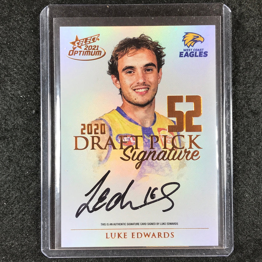 2021 Select AFL Optimum LUKE EDWARDS Draft Pick Signature Copper 91/170