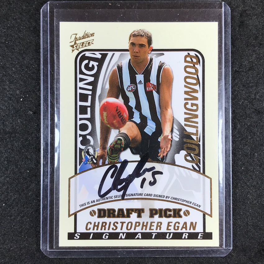 2005 Select AFL Tradition CHRISTOPHER EGAN Draft Pick Signature 203/600