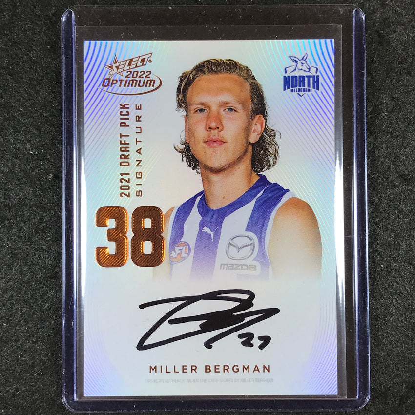 2022 Select AFL Optimum MILLER BERGMAN Draft Pick Signature Copper 21/170