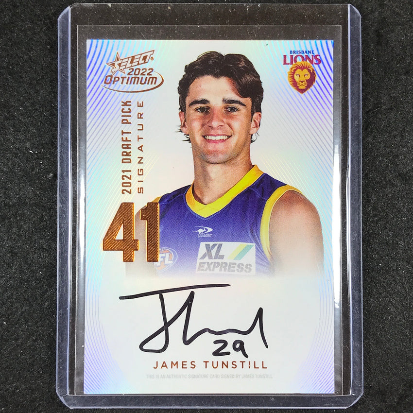 2022 Select AFL Optimum JAMES TUNSTILL Draft Pick Signature Copper 89/170