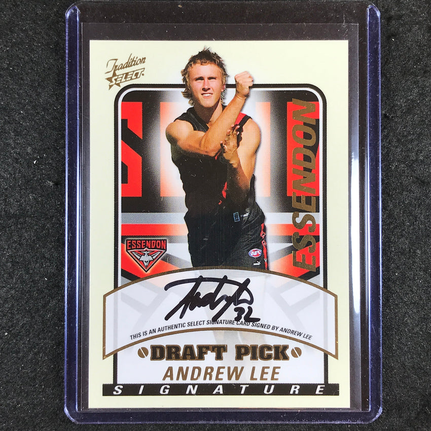 2005 Select AFL Tradition ANDREW LEE Draft Pick Signature 150/600