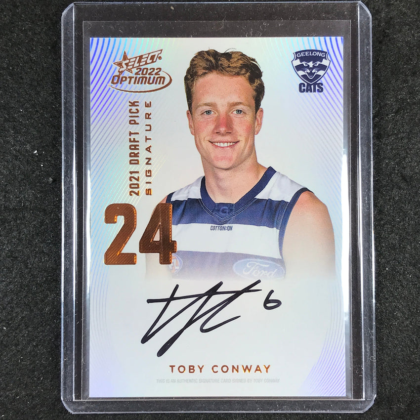 2022 Select AFL Optimum TOBY CONWAY Draft Pick Signature Copper 166/170