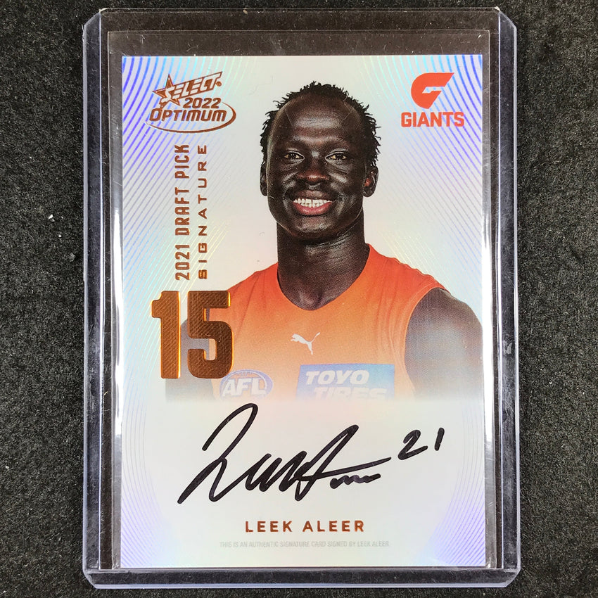 2022 Select AFL Optimum LEEK ALEER Draft Pick Signature Copper 12/170