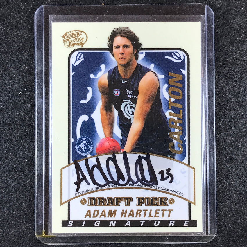 2005 Select AFL Dynasty ADAM HARTLETT Draft Pick Signature 340/600