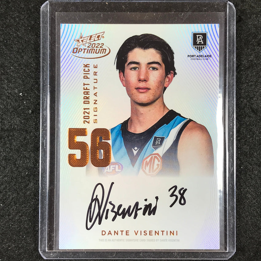 2022 Select AFL Optimum DANTE VISENTINI Draft Pick Signature Copper 16/170
