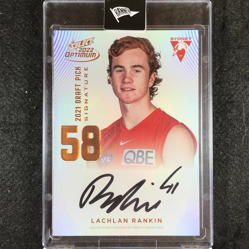 2022 Select AFL Optimum LACHLAN RANKIN Draft Pick Signature Copper 21/170