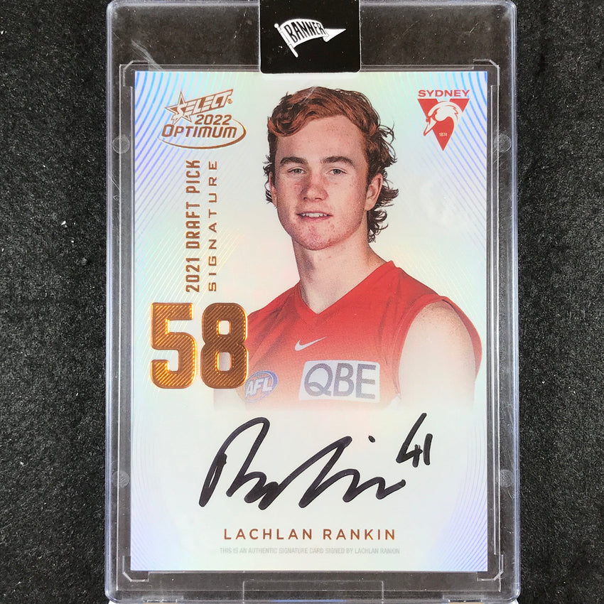 2022 Select AFL Optimum LACHLAN RANKIN Draft Pick Signature Copper 31/170