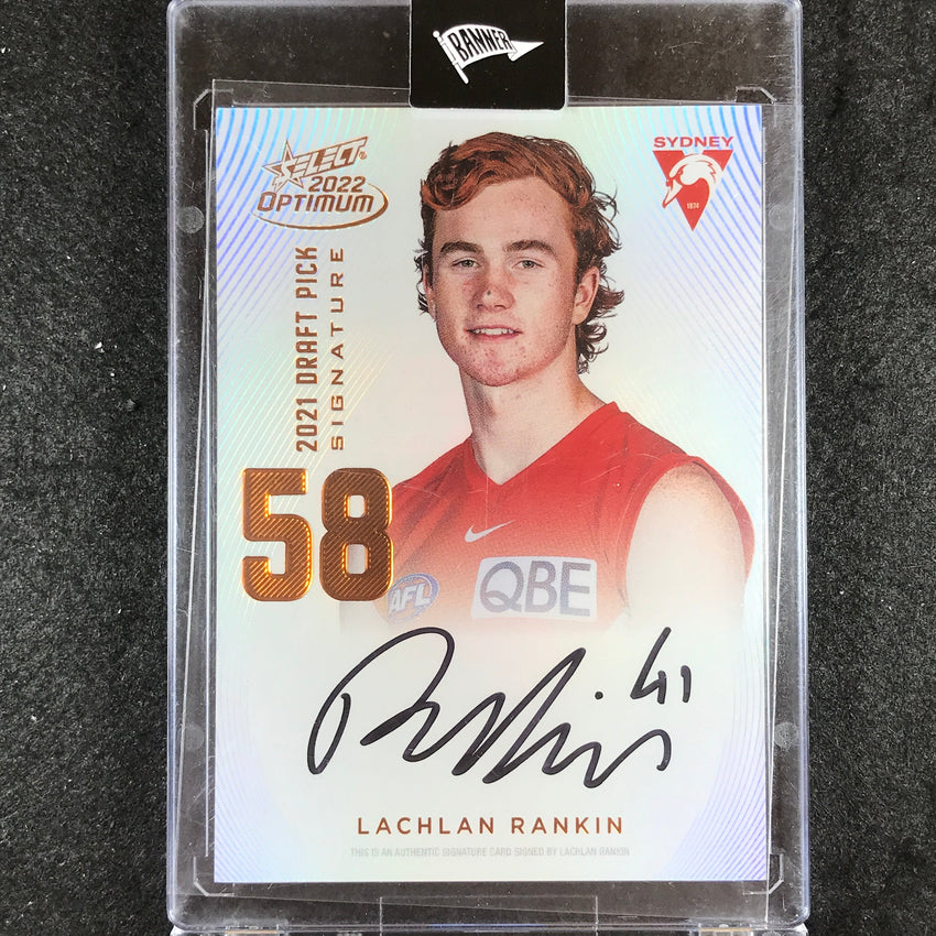 2022 Select AFL Optimum LACHLAN RANKIN Draft Pick Signature Copper 125/170