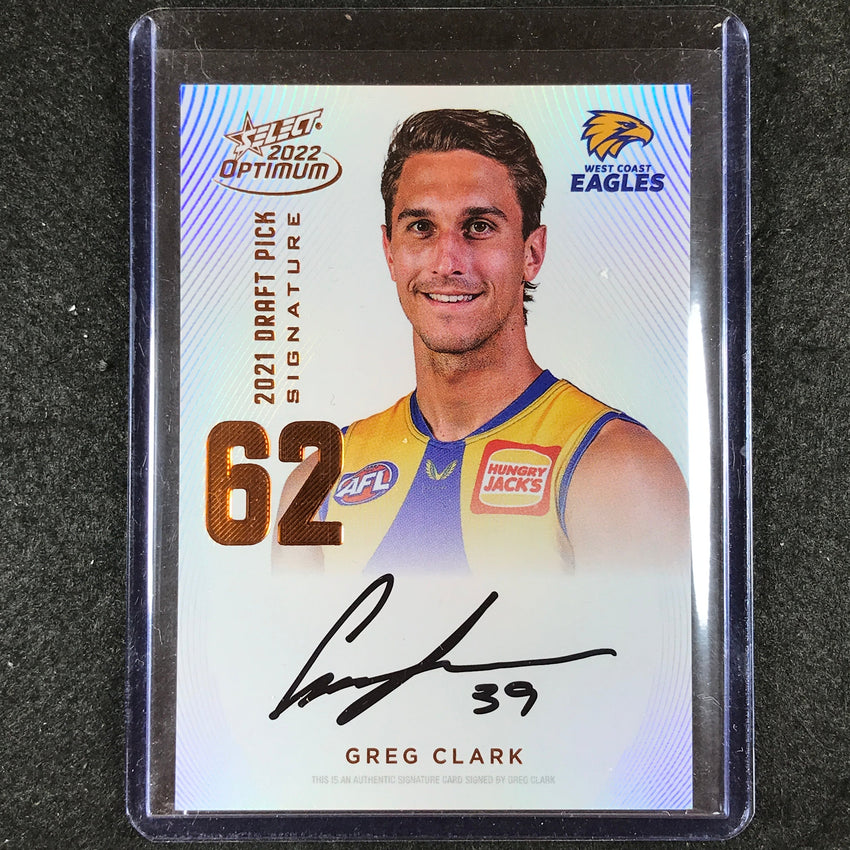 2022 Select AFL Optimum GREG CLARK Draft Pick Signature Copper 30/170