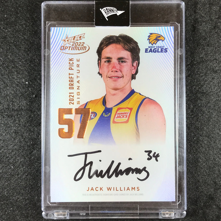 2022 Select AFL Optimum JACK WILLIAMS Draft Pick Signature Copper 155/170