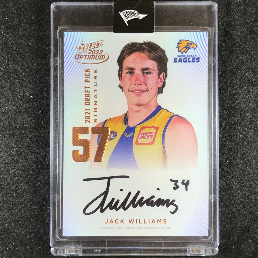 2022 Select AFL Optimum JACK WILLIAMS Draft Pick Signature Copper 75/170