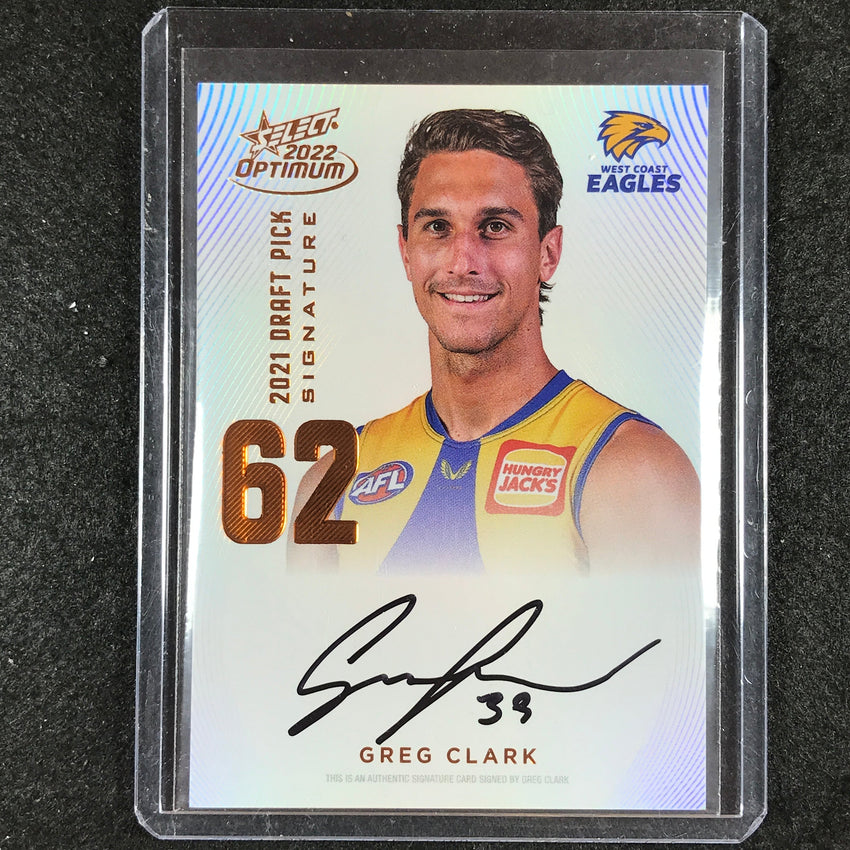 2022 Select AFL Optimum GREG CLARK Draft Pick Signature Copper 57/170