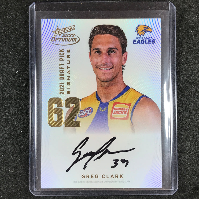 2022 Select AFL Optimum GREG CLARK Draft Pick Signature Gold 29/85
