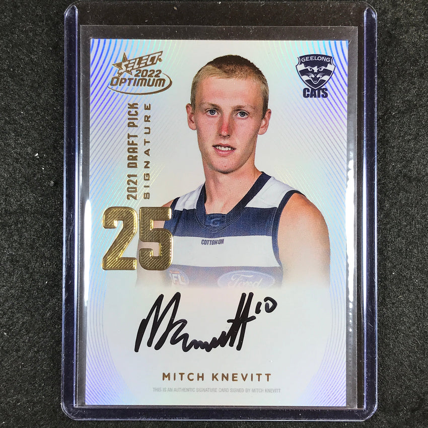 2022 Select AFL Optimum MITCH KNEVITT Draft Pick Signature Gold 68/85