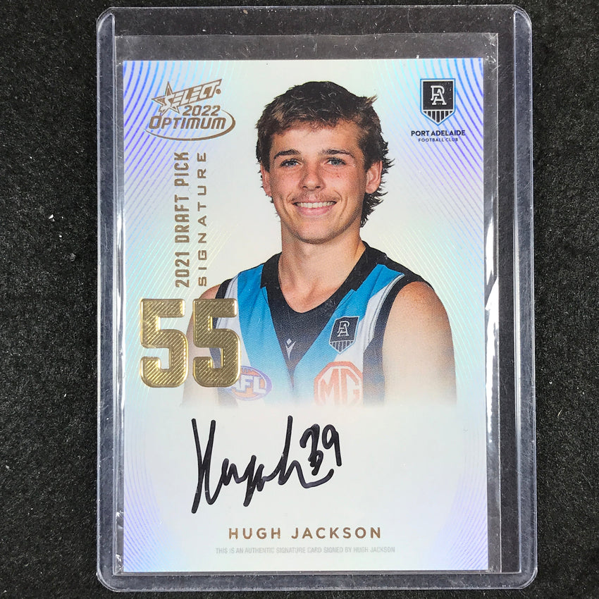 2022 Select AFL Optimum HUGH JACKSON Draft Pick Signature Gold 80/85