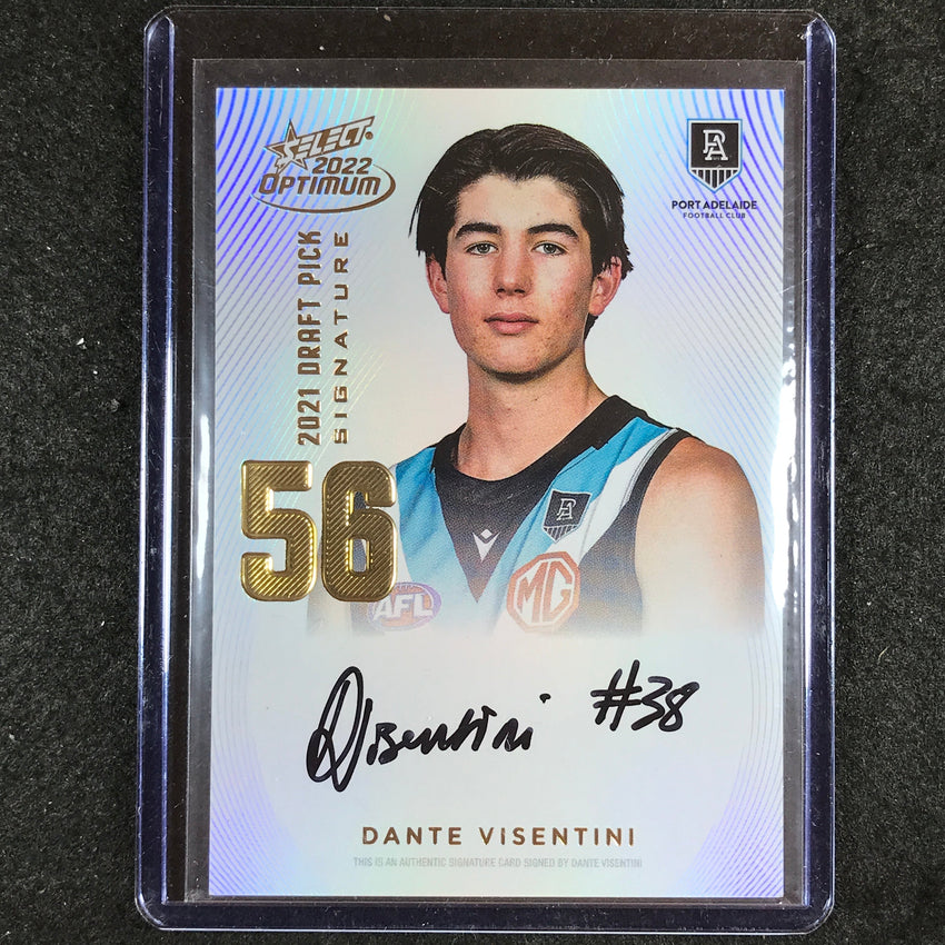 2022 Select AFL Optimum DANTE VISENTINI Draft Pick Signature Gold 72/85