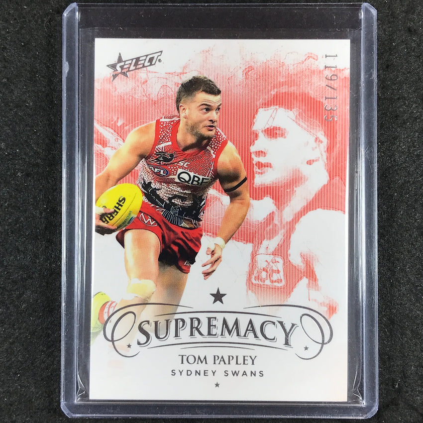 2021 Select AFL Supremacy TOM PAPLEY Base Silver 119/135 #94