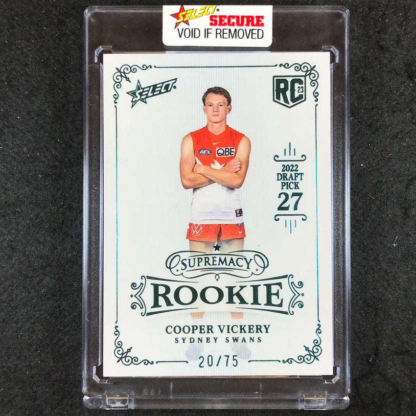 2023 Select AFL Supremacy Rookie COOPER VICKERY 2022 Draft Blue 20/75 #RPB27