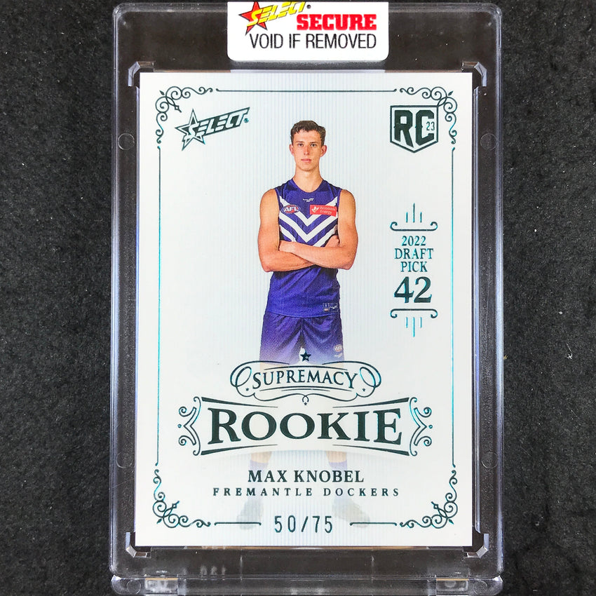 2023 Select AFL Supremacy Rookie MAX KNOBEL 2022 Draft Platinum Blue 50/75 #42