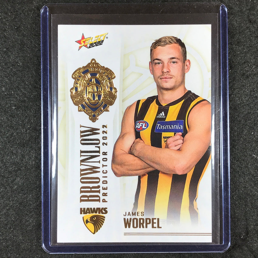 2022 Select AFL Footy Stars JAMES WORPEL Brownlow Predictor Gold 124/185 #BPG59