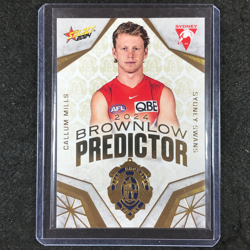 2024 Select AFL Footy Stars CALLUM MILLS Brownlow Predictor Gold 115/315 #BPG92