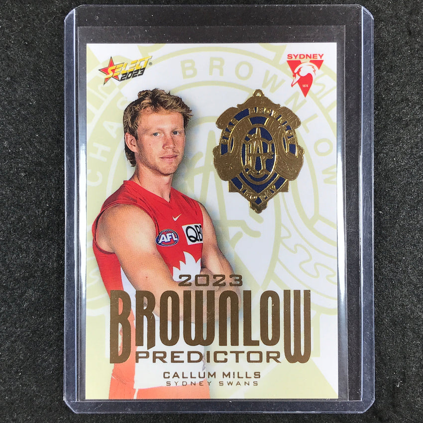 2023 Select AFL Footy Stars CALLUM MILLS Brownlow Predictor Gold 125/260 #BPG77