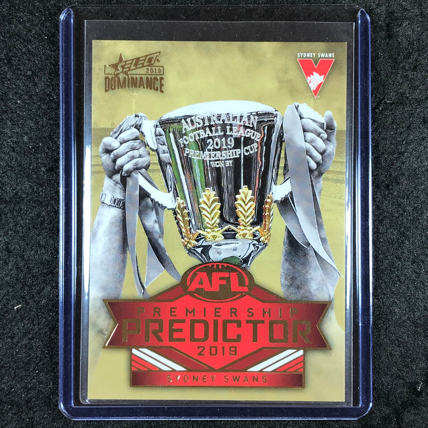 2019 Select AFL Dominance SYDNEY SWANS Premiership Predictor Gold 161/175 #PP31