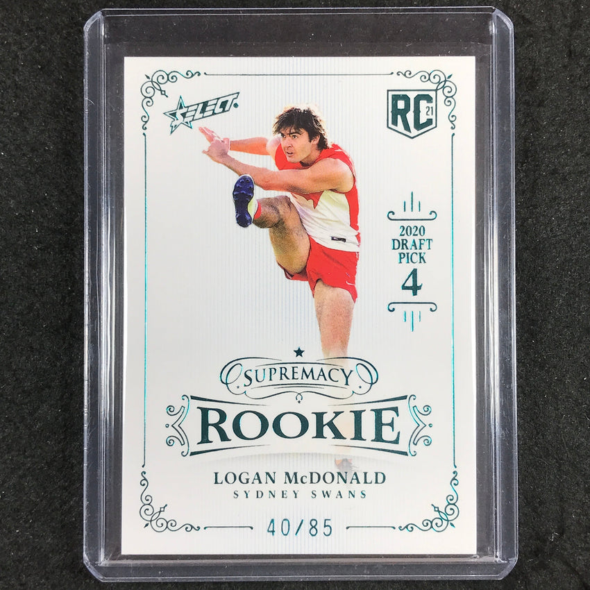 2019 Supremacy Rookies AFL LOGAN MCDONALD 2020 Draft Platinum Blue 40/85 #RPB4