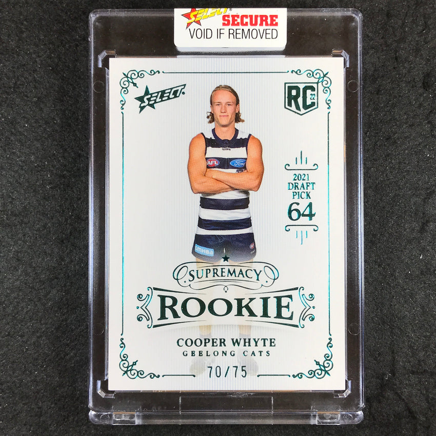 2020 Supremacy Rookies AFL COOPER WHYTE 2021 Draft Platinum Blue 70/85 #RPB64