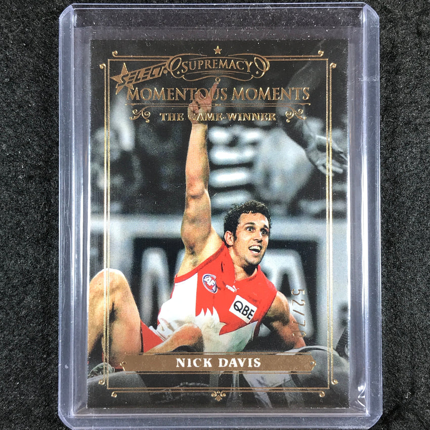 2021 Select AFL Supremacy NICK DAVIS Momentous Moments The Game Winner 52/70 #17