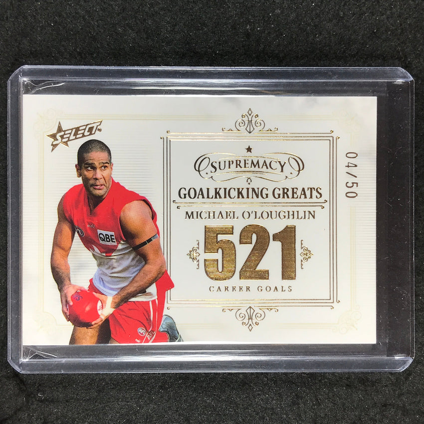 2021 Select AFL Supremacy MICHAEL O'LOUGHLIN Goalkicking Greats Gold 04/50