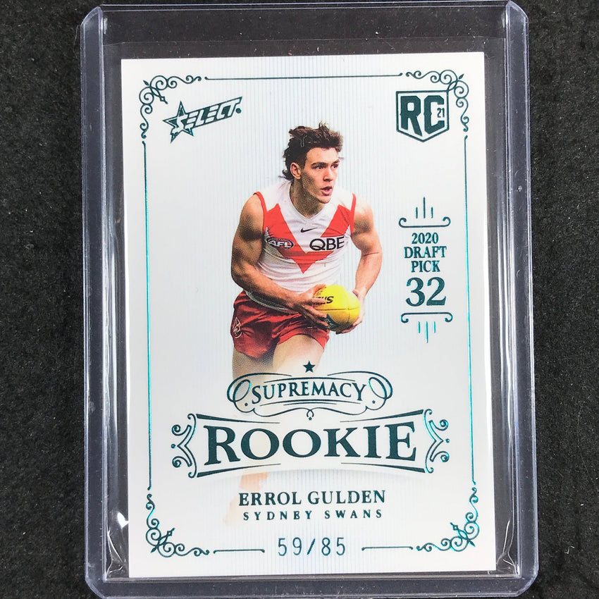 2019 Select AFL Supremacy Rookie ERROL GULDEN 2020 Draft Platinum Blue 59/85 #32