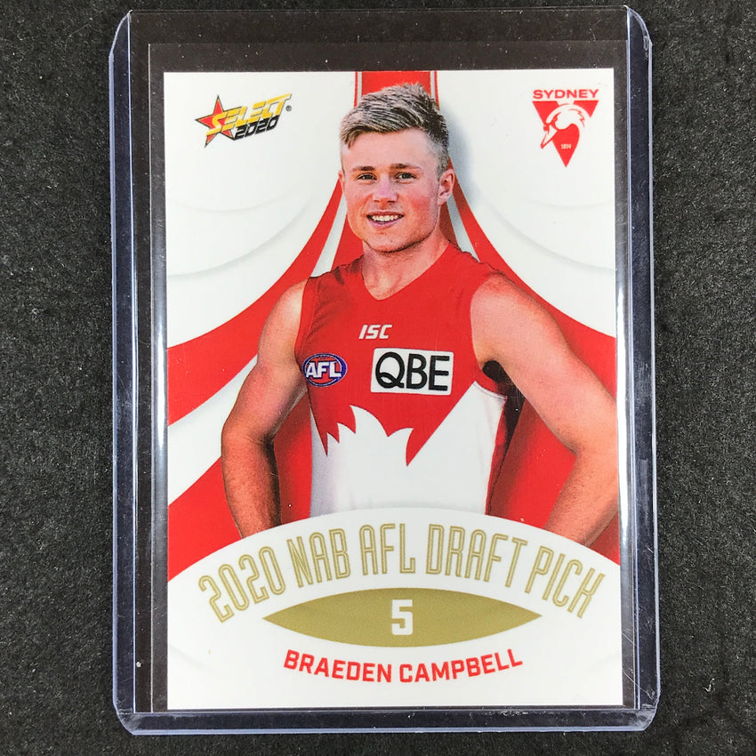 2020 Select AFL BRAEDEN CAMPBELL NAB Draft Pick #5 161/194 #DP5