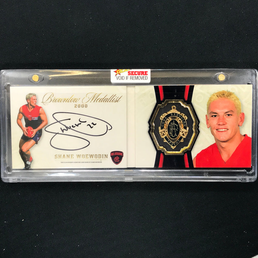 2024 Select AFL Brownlow Medallist SHANE WOEWODIN 2000 Signature Booklet 107/150