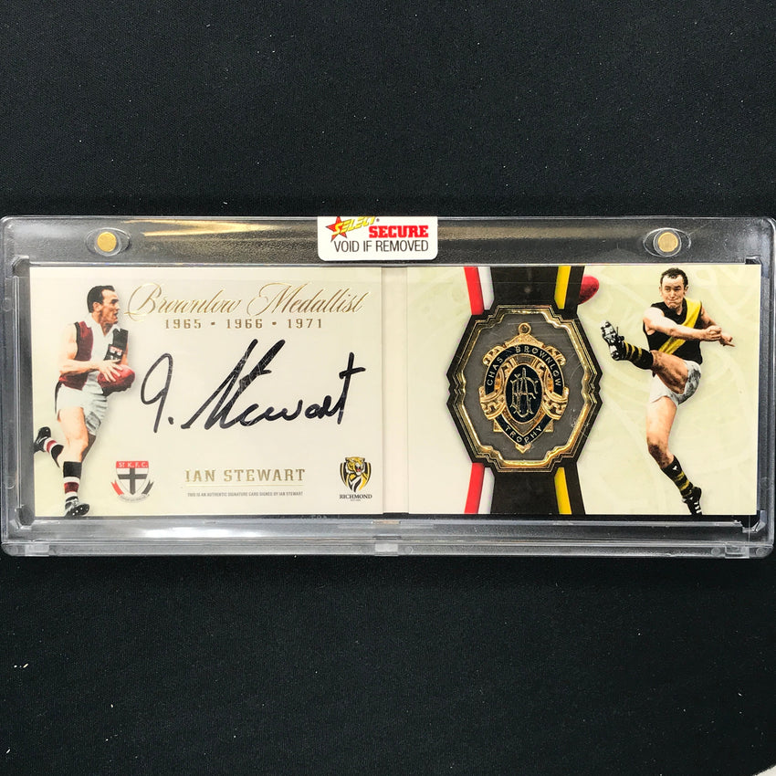 2024 Select AFL Brownlow IAN STEWART 1965 1966 1971 Signature Booklet 001/150