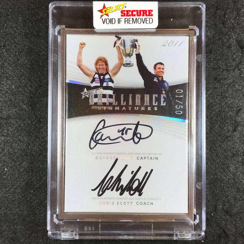 2022 Select AFL Brilliance LING CHRIS SCOTT Captain Coach Dual Signature 1/50