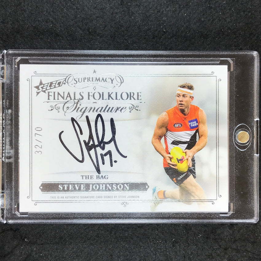 2019 Select AFL Supremacy STEVE JOHNSON Finals Folklore Signature The Bag 32/70