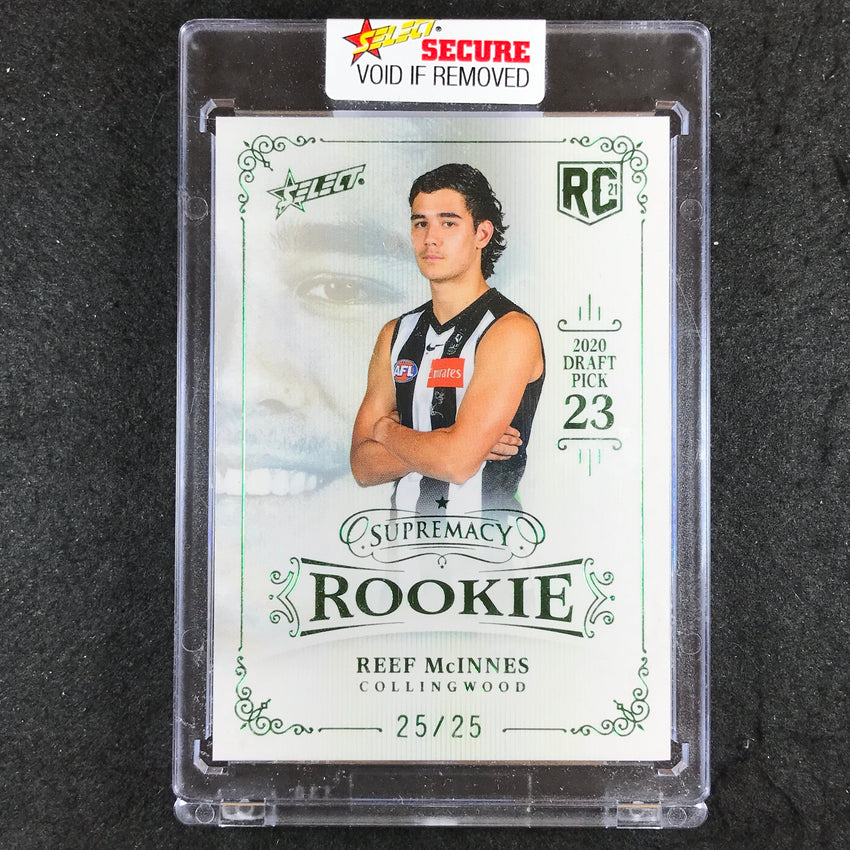 2019 Select AFL Supremacy Rookie REEF GEORGE 2020 Draft Platinum Green 25/25 #23