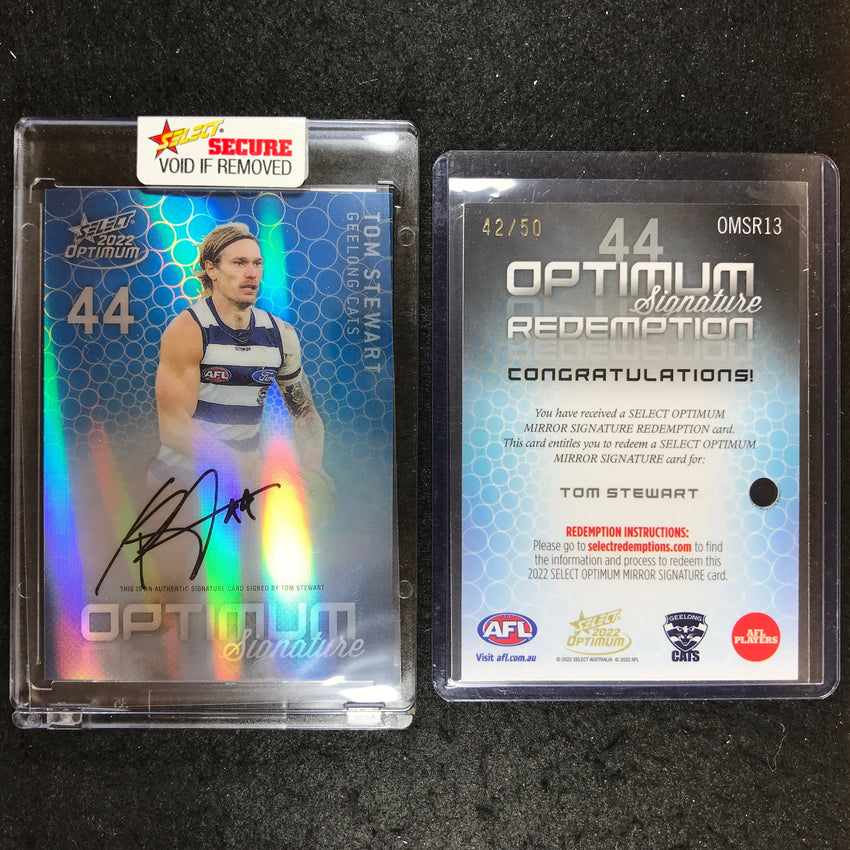 2022 Select AFL Optimum TOM STEWART Optimum Mirror Signature Auto 42/50 #OMS13