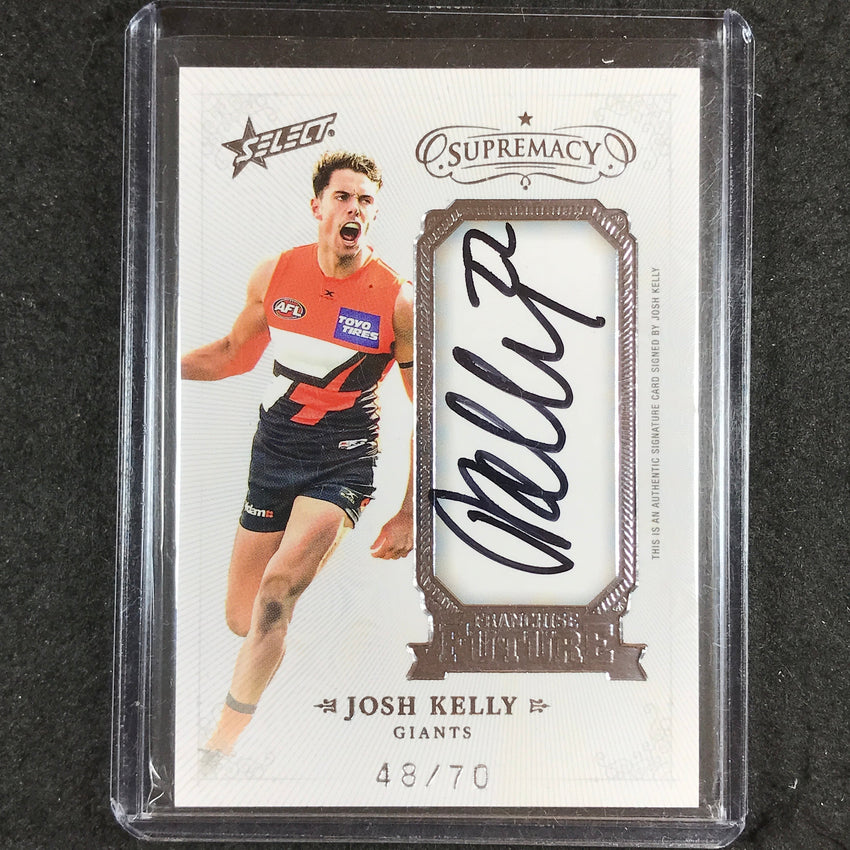 2019 Select AFL Supremacy JOSH KELLY Franchise Future Signature Silver 48/70 #15