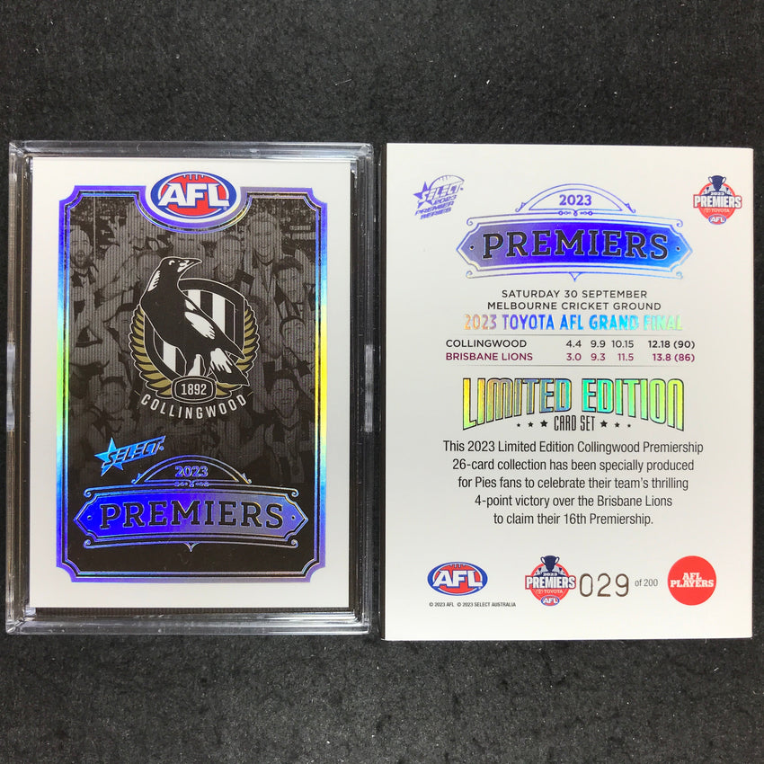 2023 Select Premier Series COLLINGWOOD Premiers Set Bobby Hill Auto 029/200